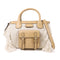 Chloe GHW Edith Fringe 2 Way Bag Leather/Cotton/Polyester White/Brown