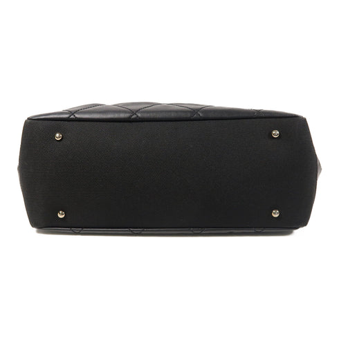 CHANEL Quilted CC SHW Blarritz Tote MM Tote Bag Coated Canvas Black