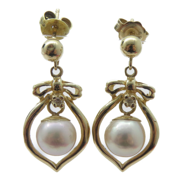 FINE JEWELRY Earrings 14K Yellow Gold/PVC Gold/White