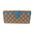 GUCCI GG GHW Long Wallet Canvas 231841 Brown/Blue