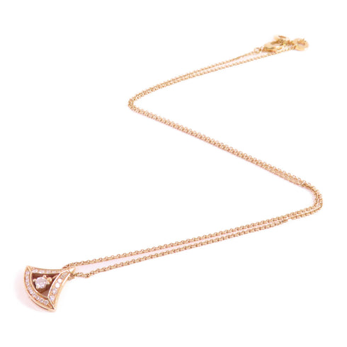 BVLGARI Divina Diamond Necklace P2TPEE 18K Yellow Gold