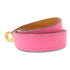 HERMES GHW Double Tour Bracelet Veau Swift Leather Pink