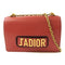 Christian Dior CD GHW J'aDior Chain Shoulder Bag M9002 Calfskin Leather Red