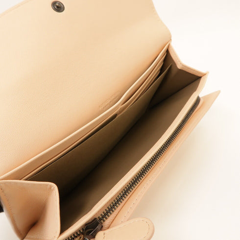 BOTTEGA VENETA BV Long Wallet Intrecciato Leather Light Pink