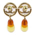 CHANEL CC Earrings L23/A Metal PVC Gold Tone Color Brown