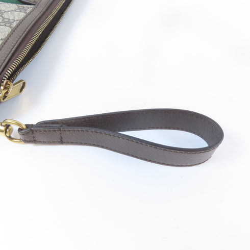 BALENCIAGA GHW Balenciaga x Gucci Pouch Clutch Bag 680382 Coated Canvas Brown