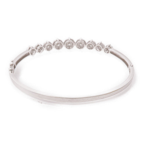 JEWELRY 1.486ct Diamond Bangle 18K White Gold