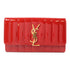 SAINT LAURENT YSL GHW Long Wallet 539972 Patent Leather Red