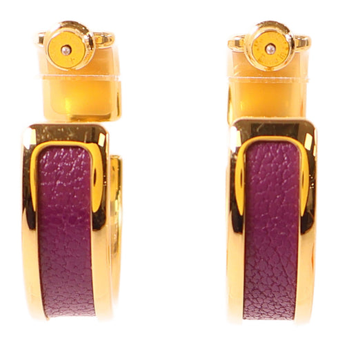 HERMES Olympe Earrings Metal Gold/Purple