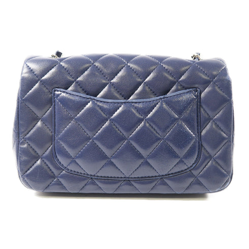 CHANEL Quilted CC SHW Classic 20 Chain Shoulder Bag A69900 Lambskin Leather Navy