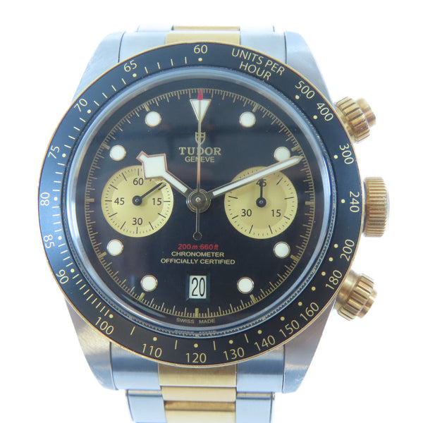 TUDOR Black Bay Chronograph Watch 79363N 18K Yellow Gold Stainless Steel Black