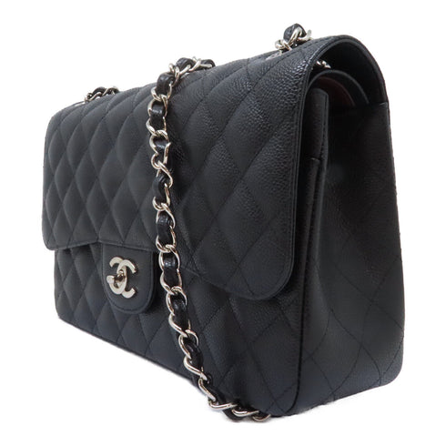 CHANEL Quilted CC GHW Chain Shoulder Bag Leather Black