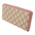 GUCCI GG GHW Long Wallet 307982 Coated Canvas Brown Pink