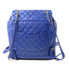 CHANEL Quilted CC SHW Backpack Rucksack Lambskin Leather Blue