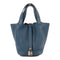 HERMES PHW Picotin PM Hand Bag/Bucket Tote Bag Clemence Leather Colvert
