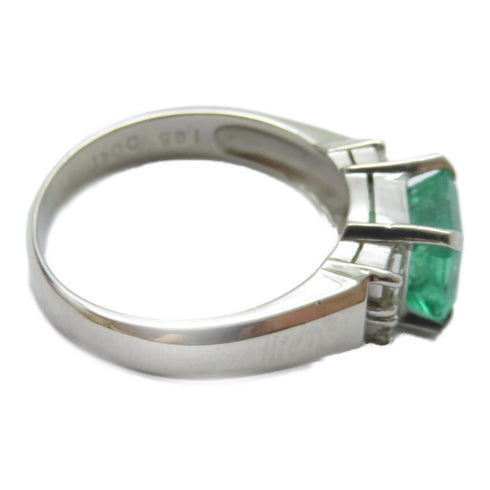 FINE JEWELRY 1.95ct Emerald 0.41ct Diamond Ring PT900 Platinum US#6