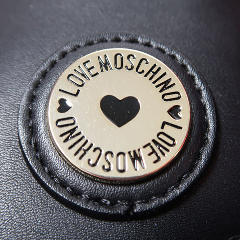 MOSCHINO GHW Shoulder Bag Coated Canvas Red