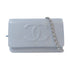CHANEL CC SHW WOC Wallet On Chain Shoulder Bag Caviar Leather Blue