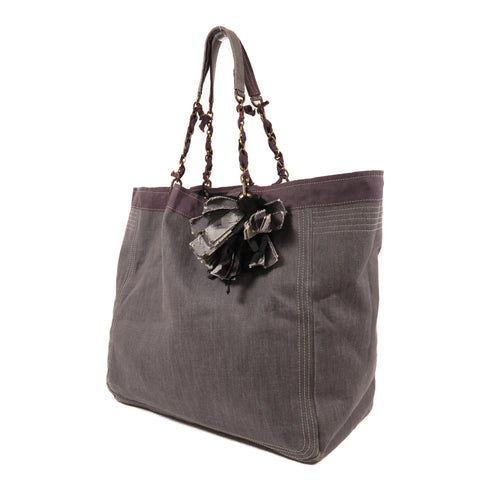 LANVIN Shoulder Tote Bag Denim Grey