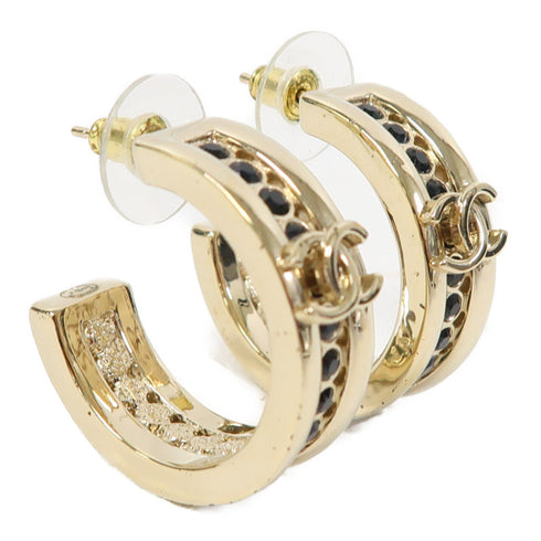 CHANEL CC Earrings Metal Gold/Black