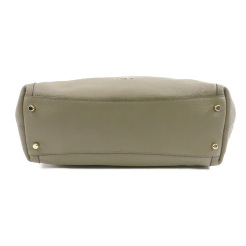 COACH GHW Shoulder Bag H1592 Calfskin Leather Grey