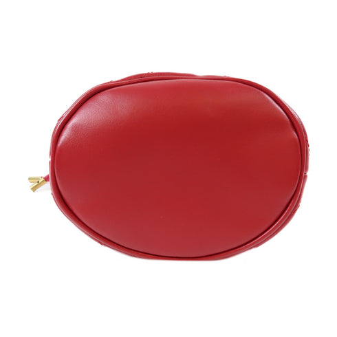 GUCCI GHW GG Marmont Bucket Chain Shoulder Bag 575163 Calfskin Leather Red