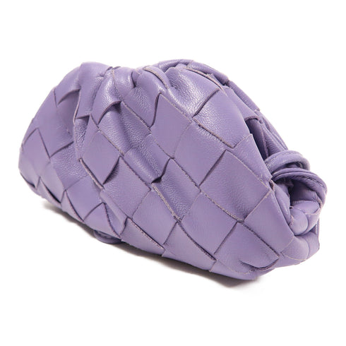 BOTTEGA VENETA BV SHW Pouch Shoulder Bag 577816 Intrecciato Leather Purple
