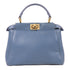 FENDI GHW Peekaboo Mini 2 Way Shoulder Bag 8BN244 Calfskin Leather Blue