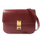 CELINE GHW Classic Box Shoulder Bag Calfksin Leather Red