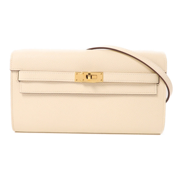 HERMES GHW Kelly To Go Crossbody Shoulder Bag Epsom Leather Nata
