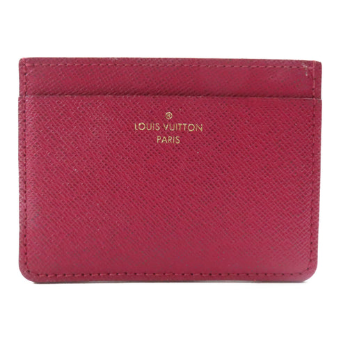 LOUIS VUITTON LV Card Holder Leather Burgundy