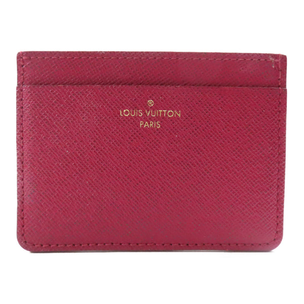LOUIS VUITTON LV Card Holder Leather Burgundy
