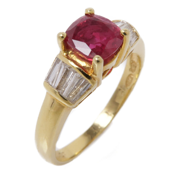 JEWELRY Ruby Diamond Ring US#6.25 18K Yellow Gold