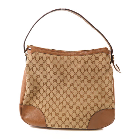 GUCCI GG GHW Bree Micro Hobo Shoulder Bag 449244 Canvas Brown