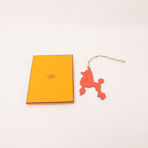 HERMES Royal Poodle Charm Veau Epsom Leather Red Navy