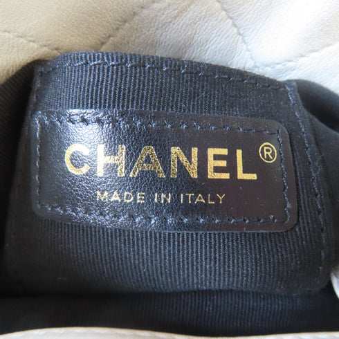 CHANEL Quilted CC GHW 2 Way Chain Shoulder Bag Handbag Calfskin Leather White