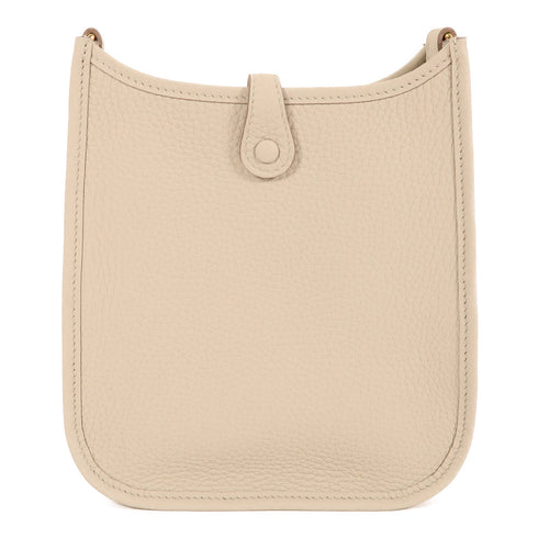 HERMES GHW Evelyne TPM Shoulder Bag Clemence Leather Beton