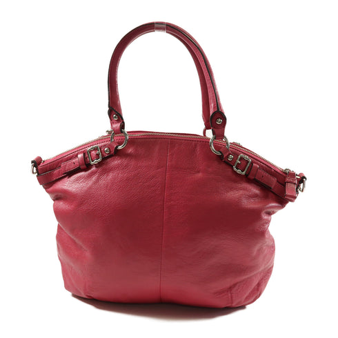 COACH 2 Way Shoulder Bag Calfskin Leather