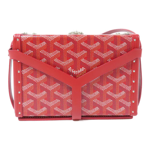 GOYARD SHW Minaudiere Trunk Bag Shoulder Bag Coated Canvas/Leather Red/White