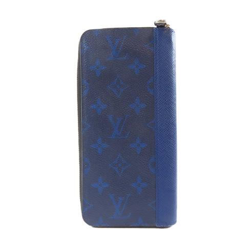 LOUIS VUITTON LV SHW Long Round Wallet Taiga Blue
