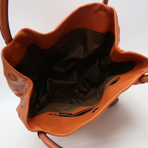 TOD'S SHW Hand Bag Calfskin Leather Orange