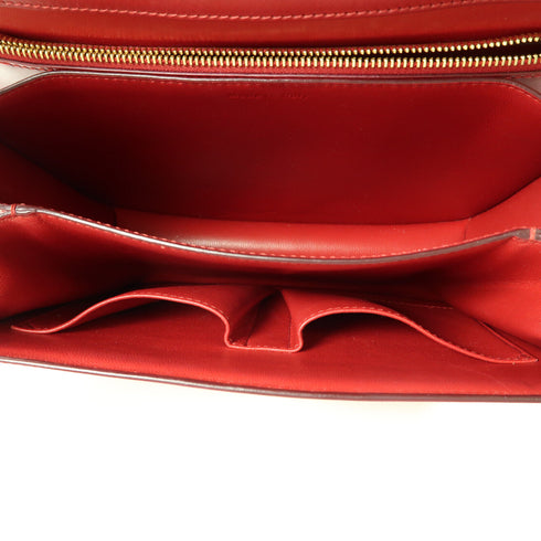 CELINE GHW Classic Box Shoulder Crossbody Bag Calfskin Leather Red