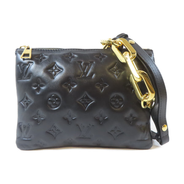 LOUIS VUITTON LV GHW Coussin BB 2Way Shoulder Bag M59598 Monogram Embossed Black