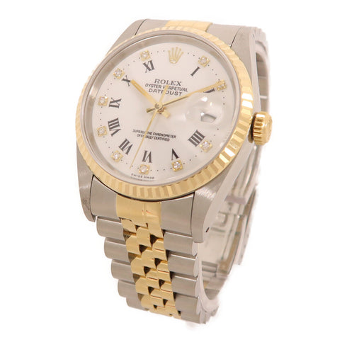 ROLEX Datejust Automatic Watch 16233G 18K Yellow Gold/Stainless Steel White