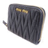 Miu Miu GHW Zipped Wallet Lambskin Leather Black