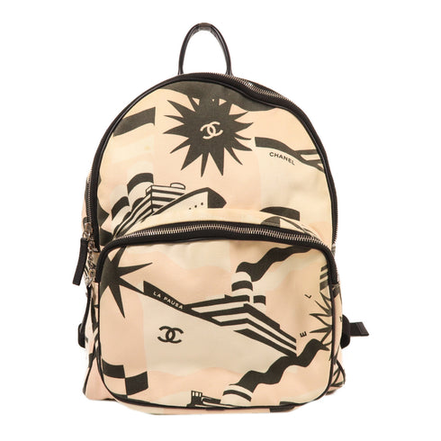 CHANEL CC SHW Backpack Canvas Pink/Beige/Green