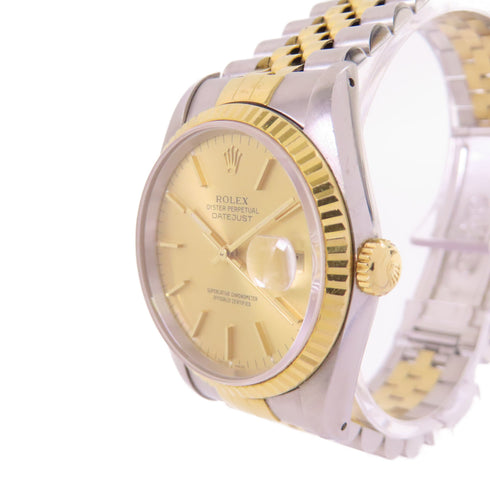 ROLEX Datejust Automatic Watch 16233 18K Yellow Gold Stainless Steel Gold