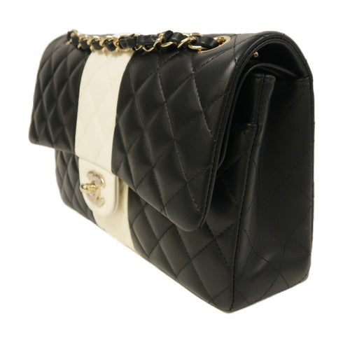 CHANEL Quilted CC GHW Classic 25 Chain Shoulder Bag A01112 Lambskin Black/White