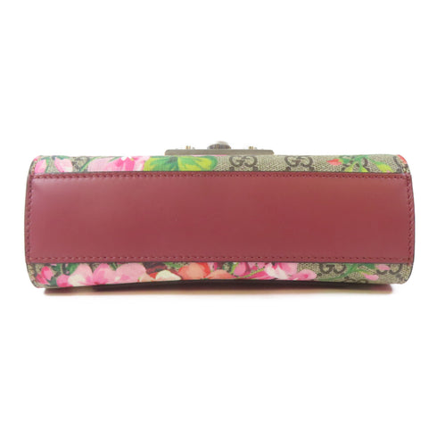 GUCCI GG SHW Padlock GG Chain Shoulder Handbag 409487 PVC Coated Canvas Brown