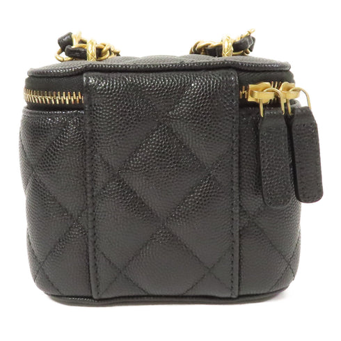 CHANEL Quilted CC GHW Chain Shoulder Bag AP3375 Caviar Leather Black